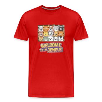 MOUNTED ANIMAL HEADS - Men's Premium Organic T-Shirt - red - Front - Damien (186cm)