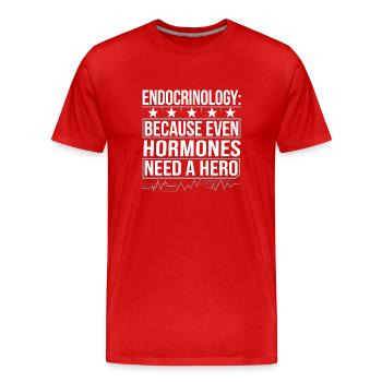 Science médicale pour l’endocrinologie - T-shirt bio Premium Homme - rouge - Devant - Damien (186cm)
