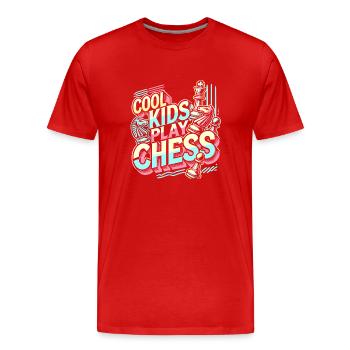 Coole Kinder spielen Schach - Männer Premium Bio T-Shirt - Rot - Vorne - Damien (186cm)