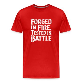 Blacksmithing Viking Warrior Norse Forge Metalwork - Männer Premium Bio T-Shirt - Rot - Vorne - Damien (186cm)