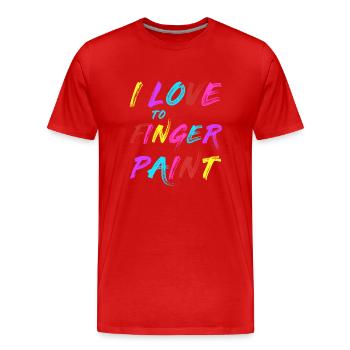I'M PAINT - I Love to Finger Paint – Finger Paints - Men's Premium Organic T-Shirt - red - Front - Damien (186cm)