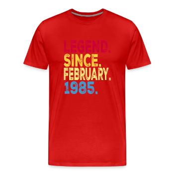 Légende depuis février 1985 Design Pour les personnes âgées - T-shirt bio Premium Homme - rouge - Devant - Damien (186cm)