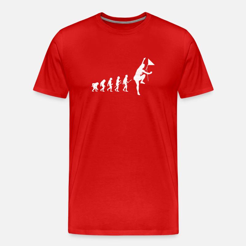 Kletterer Klettern Bergsteigen Berge - Männer Premium Bio T-Shirt - Rot