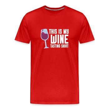 Dégustation de vin Amateur de vin drôle - T-shirt bio Premium Homme - rouge - Devant - Damien (186cm)