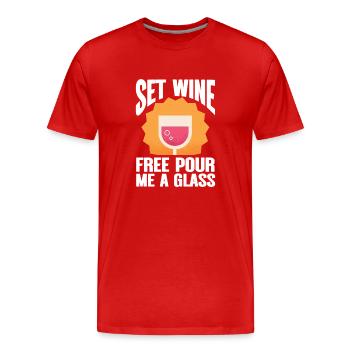 Dégustation de vin Amateur de vin drôle - T-shirt bio Premium Homme - rouge - Devant - Damien (186cm)
