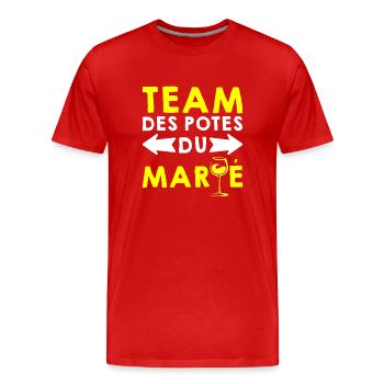 TEAM DES POTES DU MARIÉ EVG FUTUR MARIÉ ÉQUIPE - T-shirt bio Premium Homme - rouge - Devant - Damien (186cm)