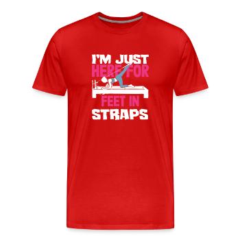 Pilates ici pour les pieds en bretelles - T-shirt bio Premium Homme - rouge - Devant - Damien (186cm)