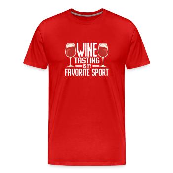 Dégustation de vin Amateur de vin drôle - T-shirt bio Premium Homme - rouge - Devant - Damien (186cm)