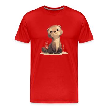 La mangouste de mangouste - T-shirt bio Premium Homme - rouge - Devant - Damien (186cm)