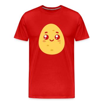 Kartoffel - Männer Premium Bio T-Shirt - Rot - Vorne - Damien (186cm)