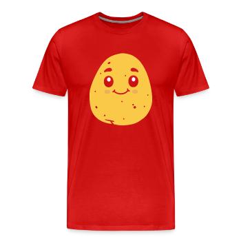 Kartoffel - Männer Premium Bio T-Shirt - Rot - Vorne - Damien (186cm)