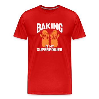 Baking Bakery Baker - Men's Premium Organic T-Shirt - red - Front - Damien (186cm)