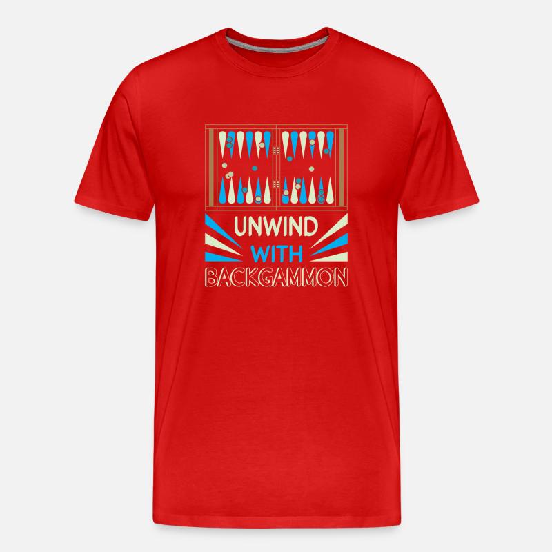 Backgammon Spiel - Männer Premium Bio T-Shirt - Rot