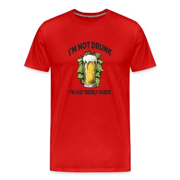 Bière Lusitges Je ne suis pas ivre, juste sobre - T-shirt bio Premium Homme - rouge - Devant - Damien (186cm)