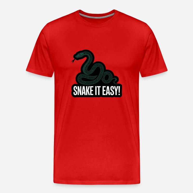 SCHLANGE ES EINFACH - Männer Premium Bio T-Shirt - Rot