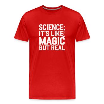 Passionné de microscope Technicien de laboratoire Science - T-shirt bio Premium Homme - rouge - Devant - Damien (186cm)