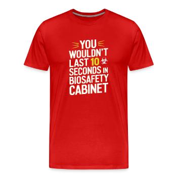 Passionné de microscope Technicien de laboratoire Science - T-shirt bio Premium Homme - rouge - Devant - Damien (186cm)