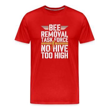 Spécialiste de l’élimination des abeilles Sauvetage en essaim vivant - T-shirt bio Premium Homme - rouge - Devant - Damien (186cm)