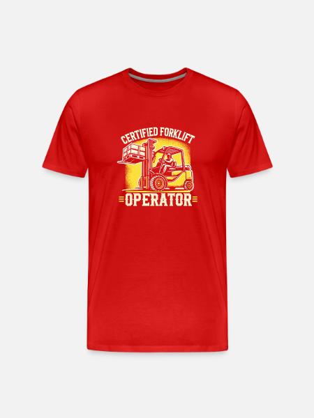 Zertifizierter Gabelstaplerfahrer - Männer Premium Bio T-Shirt - Rot