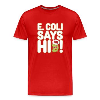 Passionné de microscope Technicien de laboratoire Science - T-shirt bio Premium Homme - rouge - Devant - Damien (186cm)