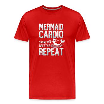 Mermaid Underwater Performer Mermaid - Men's Premium Organic T-Shirt - red - Front - Damien (186cm)