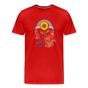 Écureuil Enfant Enfants - T-shirt bio Premium Homme - rouge - Devant - Damien (186cm)