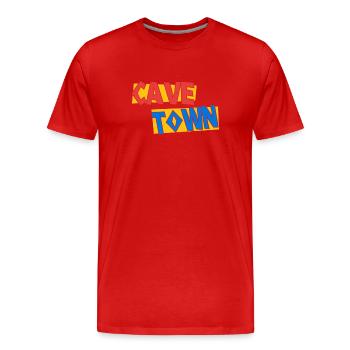 Conception de lettrage Cave Town pour les fans et - T-shirt bio Premium Homme - rouge - Devant - Damien (186cm)