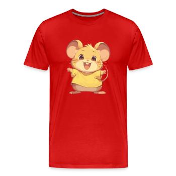 Souris Souris - T-shirt bio Premium Homme - rouge - Devant - Damien (186cm)