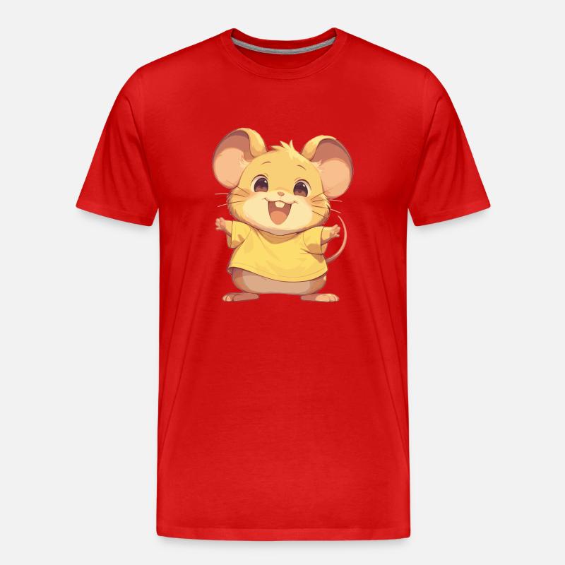 Mäuse Maus - Männer Premium Bio T-Shirt - Rot