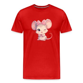 Souris Souris - T-shirt bio Premium Homme - rouge - Devant - Damien (186cm)