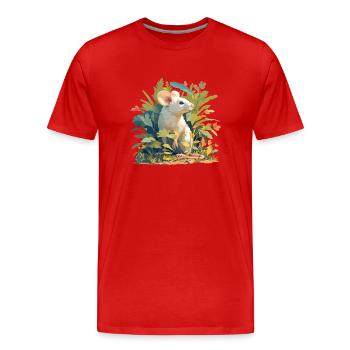 Souris Souris - T-shirt bio Premium Homme - rouge - Devant - Damien (186cm)