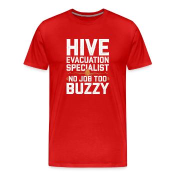 Spécialiste de l’élimination des abeilles Sauvetage en essaim vivant - T-shirt bio Premium Homme - rouge - Devant - Damien (186cm)