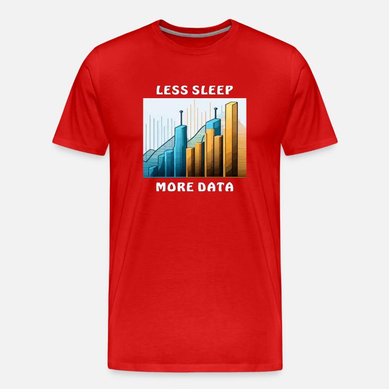 LESS SLEEP MORE DATA - Men's Premium Organic T-Shirt - red