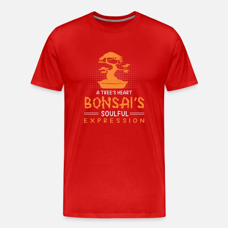 Bonsai Tree - Männer Premium Bio T-Shirt - Rot