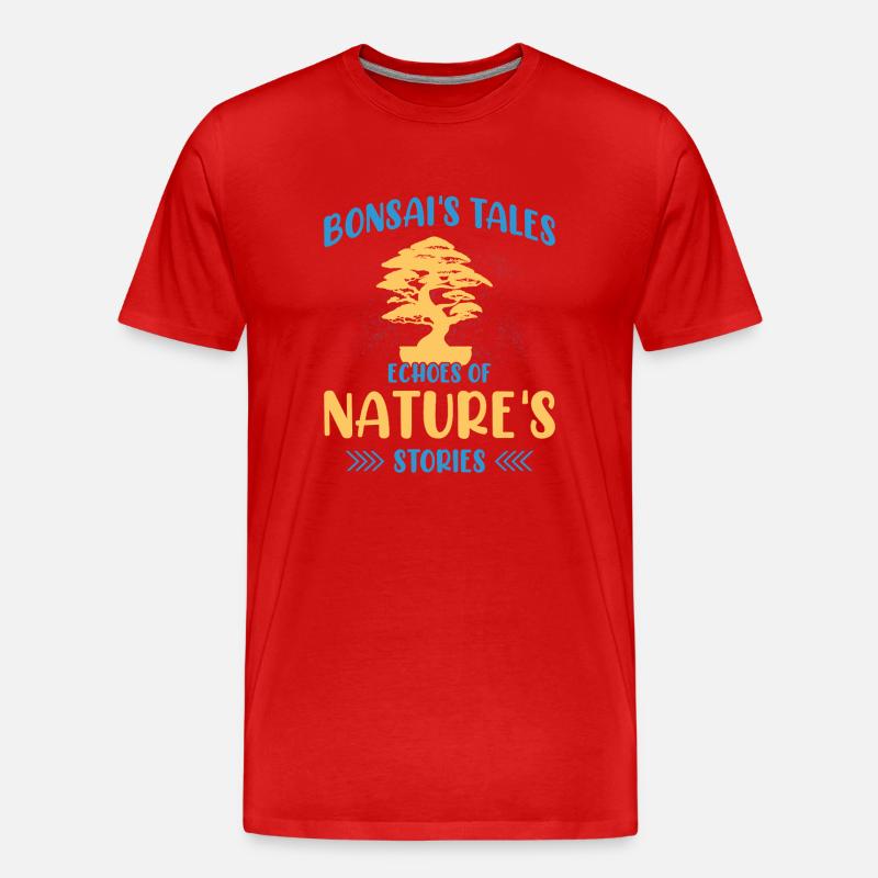 Bonsai Tree - Männer Premium Bio T-Shirt - Rot