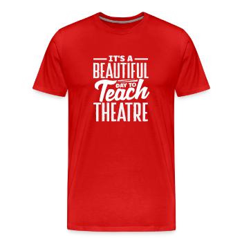 Comédie musicale Lover Beautiful Day Theatre - T-shirt bio Premium Homme - rouge - Devant - Damien (186cm)