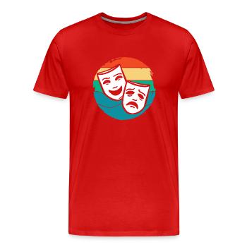 Comédie musicale, Amant, Théâtre, Masques, Art - T-shirt bio Premium Homme - rouge - Devant - Damien (186cm)