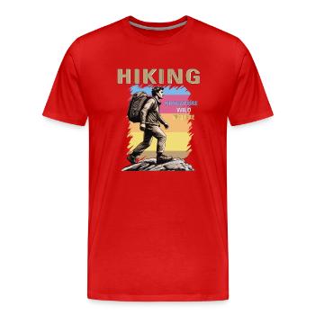 BERGSTEIGER HIKING - Männer Premium Bio T-Shirt - Rot - Vorne - Damien (186cm)
