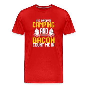 Camping Feu de camp Camper - T-shirt bio Premium Homme - rouge - Devant - Damien (186cm)