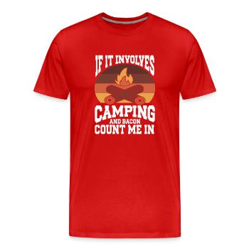 Camping Feu de camp Camper - T-shirt bio Premium Homme - rouge - Devant - Damien (186cm)