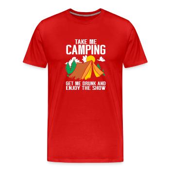 Camping Campfire Camper - Men's Premium Organic T-Shirt - red - Front - Damien (186cm)