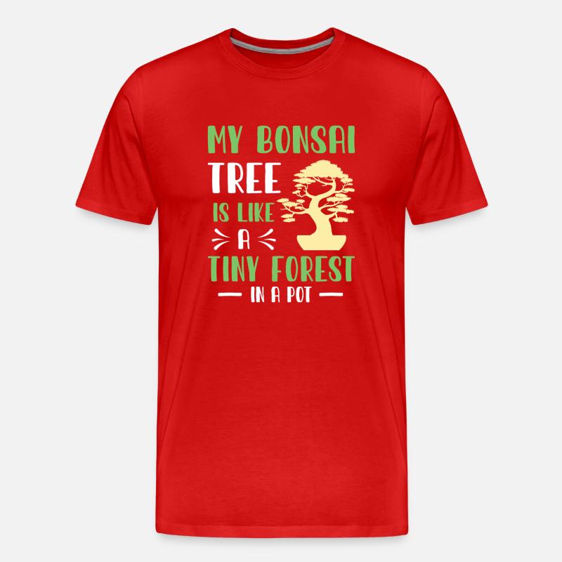 Bonsai Tree - Männer Premium Bio T-Shirt - Rot