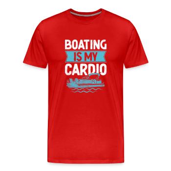 La navigation de plaisance est mon pédalo cardio - T-shirt bio Premium Homme - rouge - Devant - Damien (186cm)