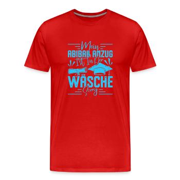 Abitur MEIN ABIBALL ANZUG IST IN DER WÄSCHE Lustig - Männer Premium Bio T-Shirt - Rot - Vorne - Damien (186cm)