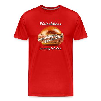 Meatloaf sliced wafer-thin - Men's Premium Organic T-Shirt - red - Front - Damien (186cm)