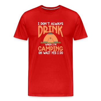 Camping Feu de camp Camper - T-shirt bio Premium Homme - rouge - Devant - Damien (186cm)