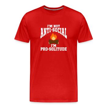 Camping Feu de camp Camper - T-shirt bio Premium Homme - rouge - Devant - Damien (186cm)