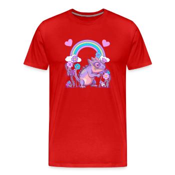 Echse Drache Drachen - Männer Premium Bio T-Shirt - Rot - Vorne - Damien (186cm)