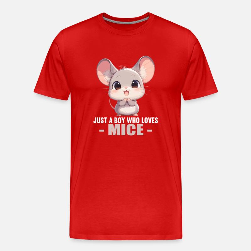 Mäuse Maus - Männer Premium Bio T-Shirt - Rot