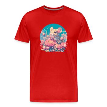Souris Souris - T-shirt bio Premium Homme - rouge - Devant - Damien (186cm)